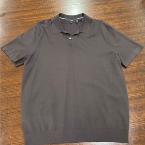 Theory Men’s Dark Brown Short-Sleeve Polo